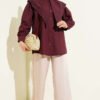 ⁦Shoulder Lace Sailor Collar Shirt Plum⁩ - الصورة ⁦2⁩