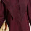 ⁦Shoulder Lace Sailor Collar Shirt Plum⁩ - الصورة ⁦4⁩