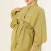 Shoulder Cape with Gold Button Two-Piece Set Gold - Afbeelding 2