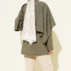 Shoulder Cape Tunic with Tie Belt Khaki – Bild 3