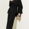 Shoulder Cape Modal Two-Piece Set Black
