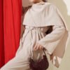 Shoulder Cape Modal Two-Piece Set Stone