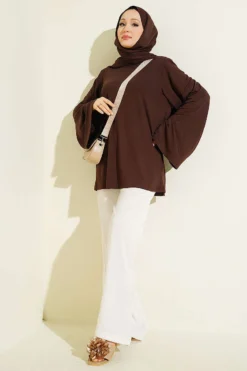 Alternatieve weergave van Shoulder Padded Wide Sleeve Tunic