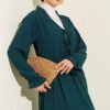 Laced Front Tree Bark Skirt Set Emerald – Bild 2