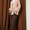 Laced Front Tree Bark Kimono Beige – Bild 2