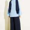 ⁦Laced Front Tree Bark Kimono Blue⁩ - الصورة ⁦3⁩