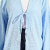 ⁦Laced Front Tree Bark Kimono Blue⁩ - الصورة ⁦4⁩