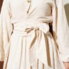 Laced Front Gold Buttoned Skirt Set Beige wholesale clothing set view 4 - Hicabistan Turkey factory