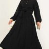 Shawl Collar Wrap Pattern Jacquard Set Black wholesale clothing set view 5 - Hicabistan Turkey factory