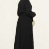 Laced Front Gold Buttoned Skirt Set Black wholesale clothing set view 3 - Hicabistan Turkey factory