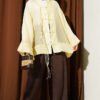 Laced Front Oversize Tulle Kimono Yellow - Imagen 2