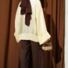 Laced Front Oversize Tulle Kimono Yellow - Imagen 3