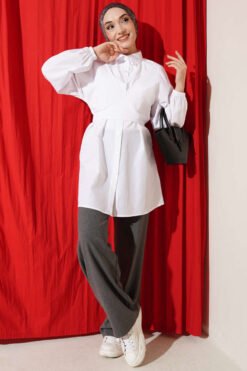 Alternative Ansicht von Cross-Front Tied Shirt White