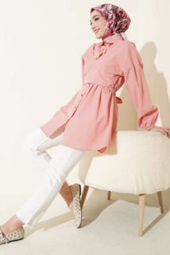 Alternative Ansicht von Cross-Front Tied Shirt Powder Pink
