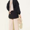 Cross-Front Tied Shirt Black – Bild 3
