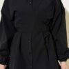 Cross-Front Tied Shirt Black – Bild 4