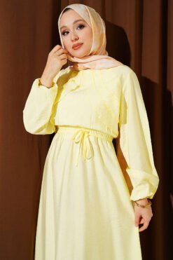 Alternative view of Ruffled Front Waistband Dress Yellow