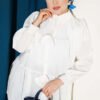 Tunic with Bow Front Ecru