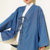 Tie-Front Denim Kimono