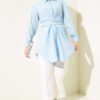 Self-Tie Front Shirt Blue - Image 2