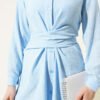 Self-Tie Front Shirt Blue - Image 4