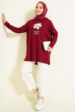 Alternative view of Daisy Patch Tunic Burgundy