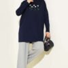 Embroidered Daisy Tunic Navy Blue – Bild 2