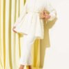Pleated Button-Up Shirt Yellow - Imagen 2