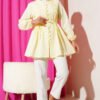 Pleated Front Terikoton Shirt Yellow - Imagen 2