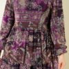 Authentic Patterned Belted Dress Purple - Imagen 4