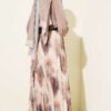 ⁦Authentic Patterned Pleated Belted Skirt Brown⁩ - الصورة ⁦3⁩
