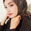 Authentic Patterned Scarf Tan