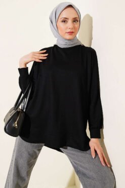 Oval Stitch Loysha Tunic Black