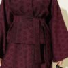 Oval Fringed Belted Skirt Set Plum – Image 4