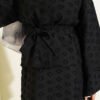 Oval Fringed Belted Skirt Set Black - Imagen 4