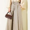 Oversize Trousers with Ties Beige