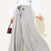 Oversize Trousers with Ties Grey