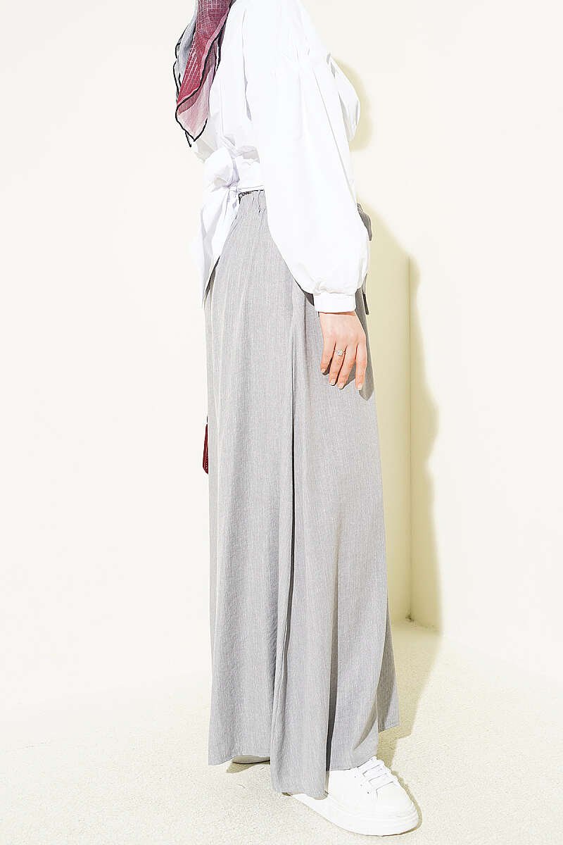 Oversize Trousers with Ties Grey – Bild 3