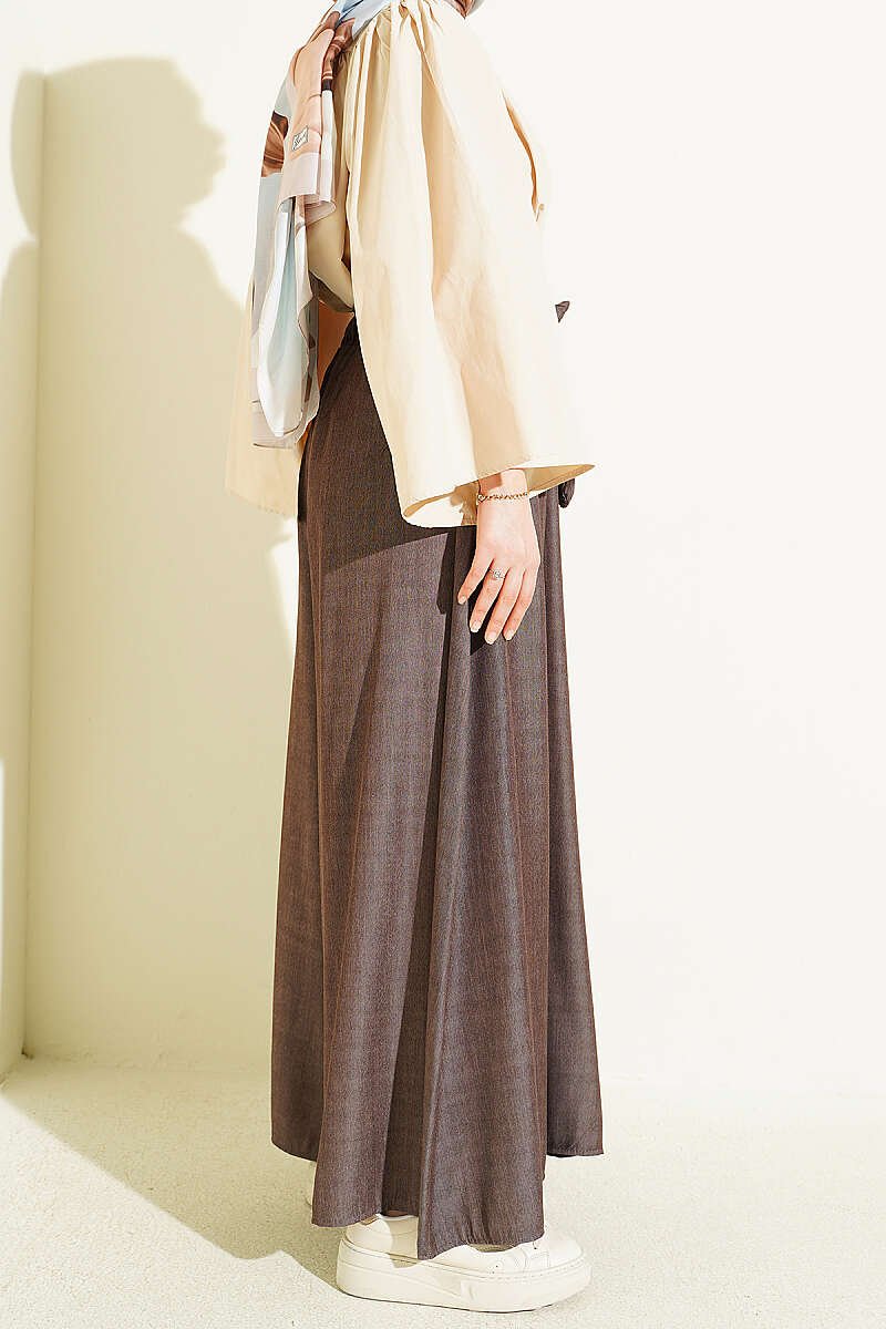 Oversize Trousers with Ties Brown - immagine 3