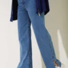 Jeans with Side Stone Detail