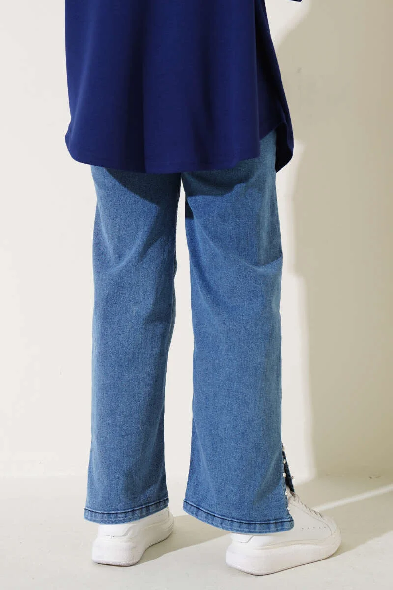 Jeans with Side Stone Detail - الصورة 3