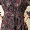 Paisley Print Ankle Smocked Dress Black - immagine 4