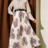 Pleated Chiffon Skirt Plum - Image 2