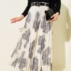 Pleated Chiffon Skirt Black