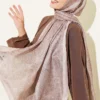 Soft Paisley Motif Scarf Beige