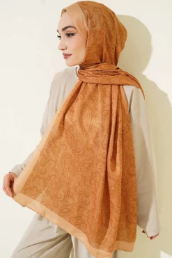 Alternative view of Soft Paisley Motif Scarf Camel