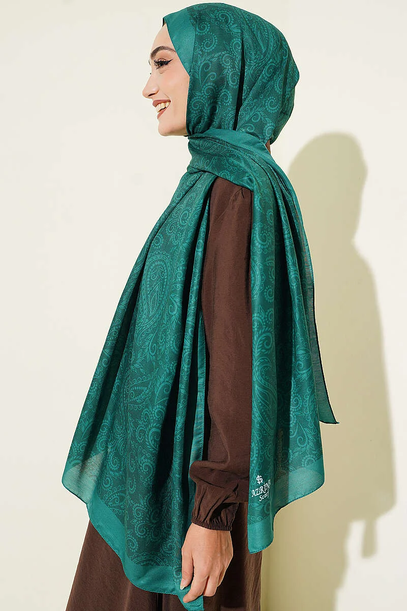 Soft Paisley Motif Scarf Emerald - immagine 3