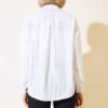 Shiny Striped Metal Button Shirt White - Image 3