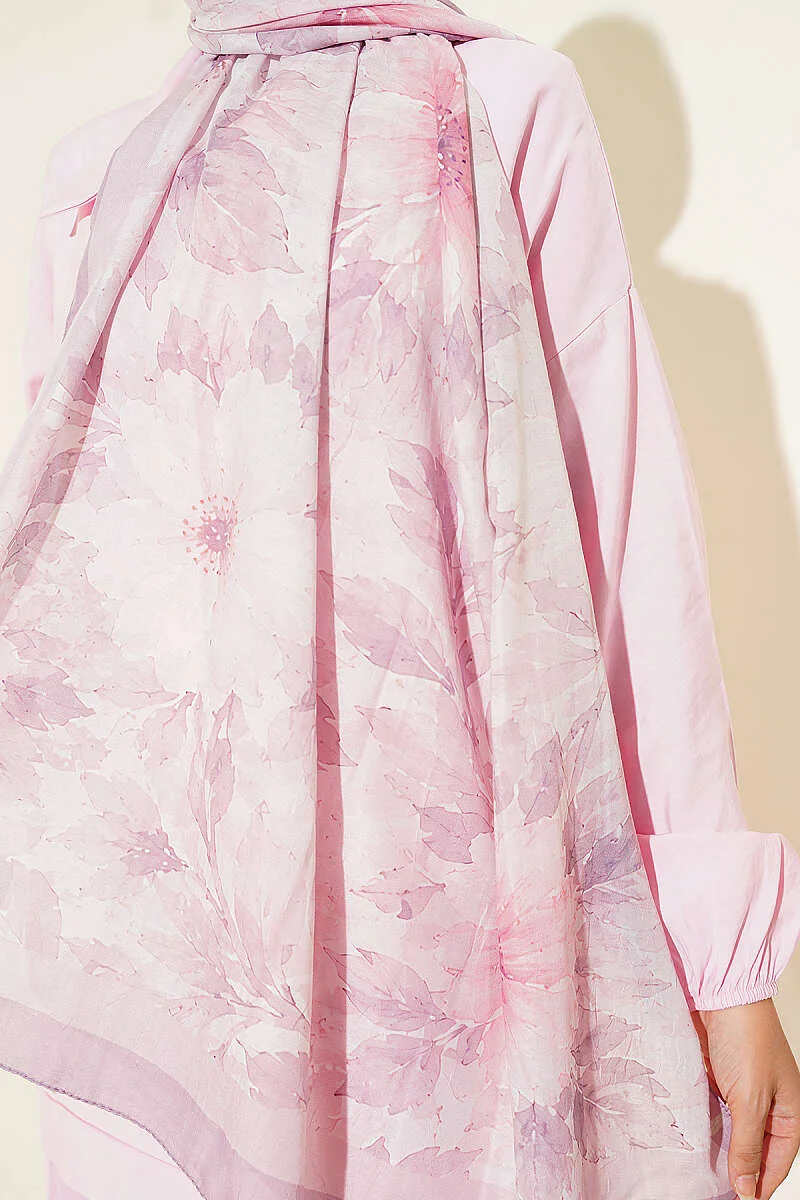 Bamboo Crinkle Shawl Powder Pink - Imagen 4