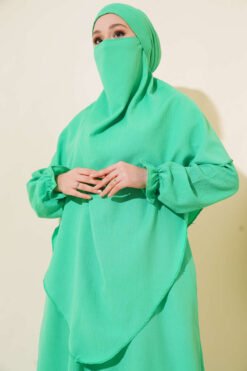 Vue alternative de Shawl Abaya Green